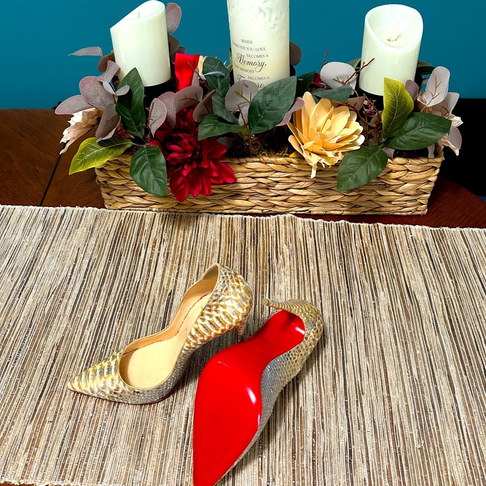 Christian Louboutin Python D'Orsay Pumps